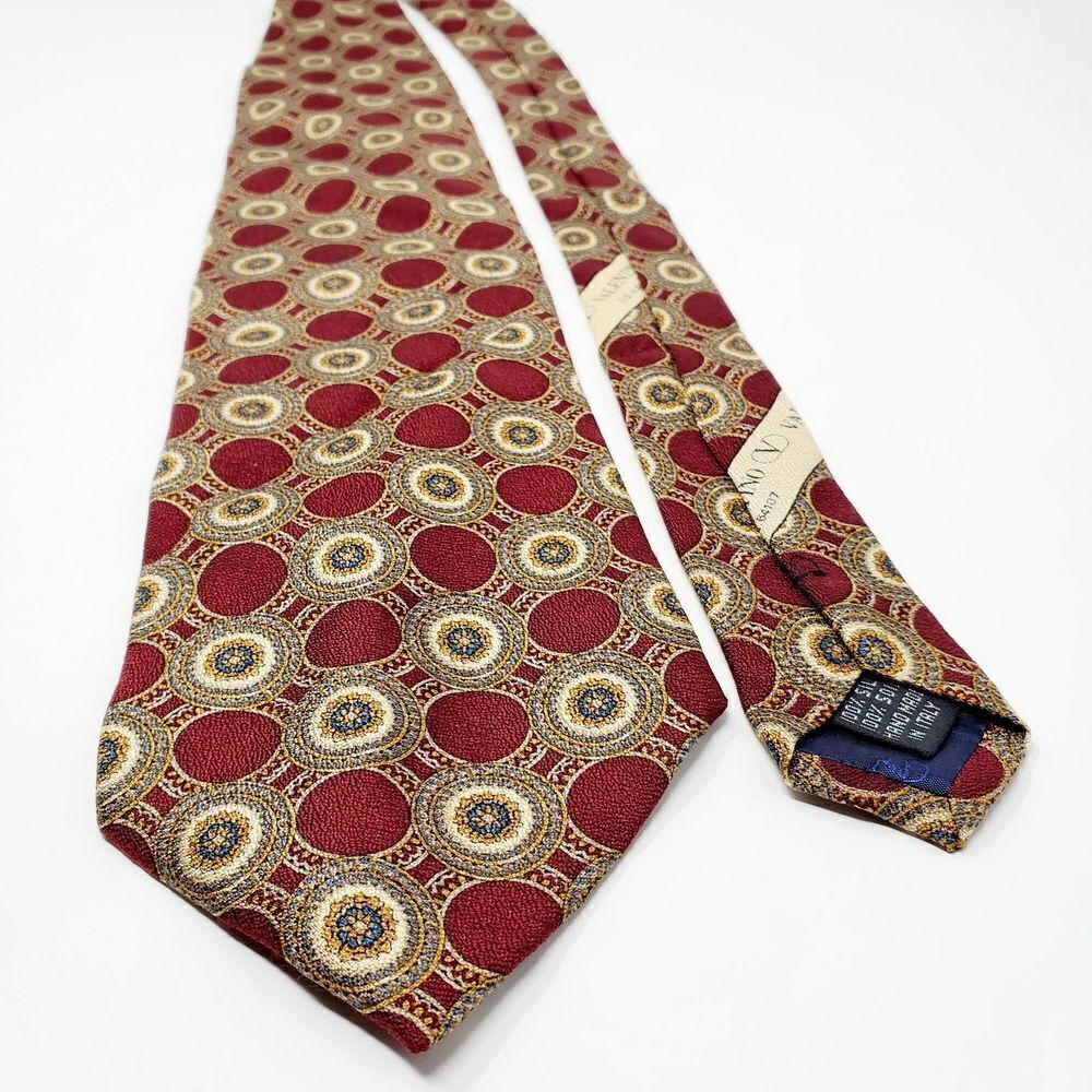 Valentino Geometric Baroque Silk Handmade Neck Tie